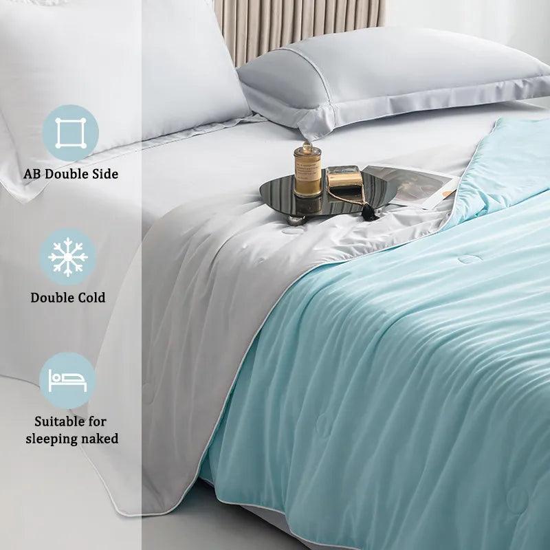 Ultra Soft Summer Cooling Blanket Smooth Breathable Air Conditioning Comforter